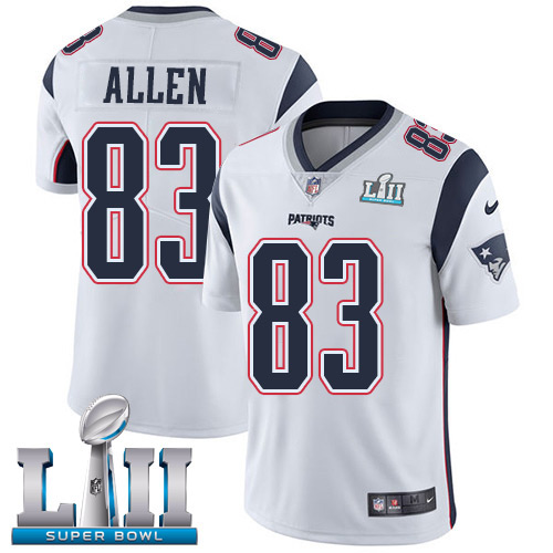 Nike Patriots #83 Dwayne Allen White Super Bowl LII Men's Stitched NFL Vapor Untouchable Limited Jersey
